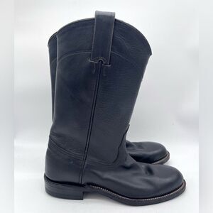 Vintage Texas Roper Black Leather Cowboyy Boots Womens Size 5